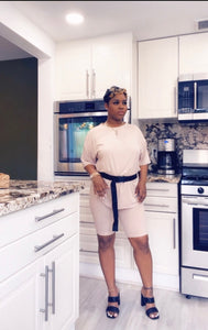 "Take A Hike" 3 piece biker short  set w/ belt